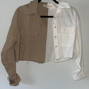 Molly green denim cropped jacket